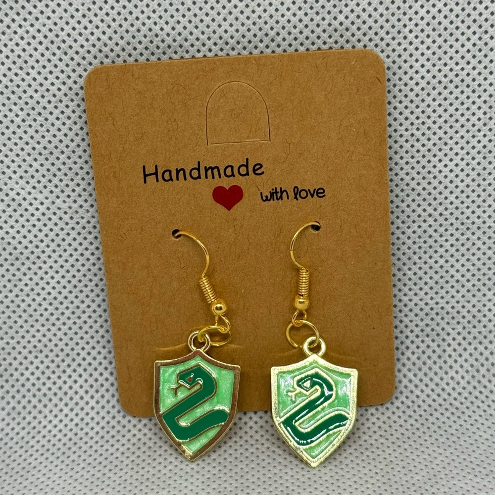 Handmade Slytherin Earrings